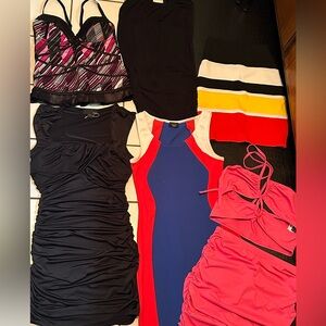 Bundle of 5 items; 3 dresses, a skirt and a set of skirt and top
